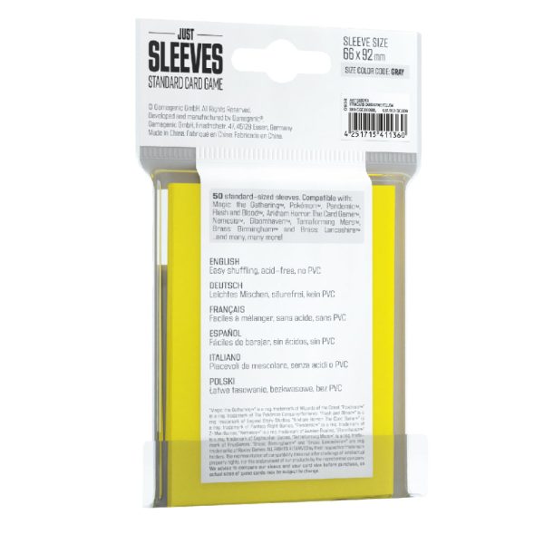 Just Sleeves - Standard Sleeves: Yellow (50) Supply